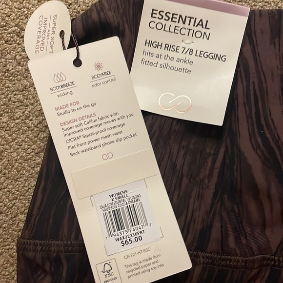 CALIA Women's Core Essential 7/8 Leggings in Faux Bois Cocoa Dreams Size… - Picture 10 of 10